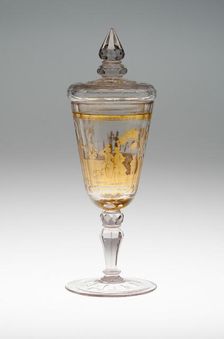 Wine Glass and Cover, Bohemia, c. 1730. Creator: Bohemia Glass
