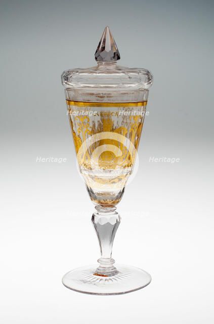 Wine Glass and Cover, Bohemia, c. 1730. Creator: Bohemia Glass.