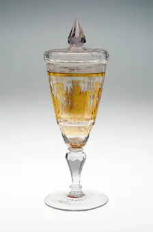 Wine Glass and Cover, Bohemia, c. 1730. Creator: Bohemia Glass