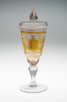 Wine Glass and Cover, Bohemia, c. 1730. Creator: Bohemia Glass