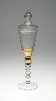 Wine Glass and Cover, Bohemia, Early 18th century. Creator: Bohemia Glass