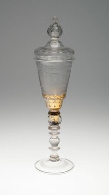 Wine Glass and Cover, Bohemia, Early 18th century. Creator: Bohemia Glass