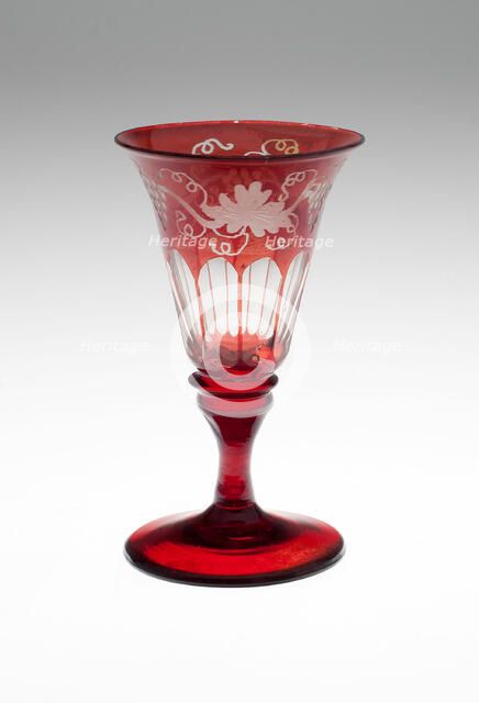 Wine Glass, Bohemia, Mid to late 19th century. Creator: Bohemia Glass.