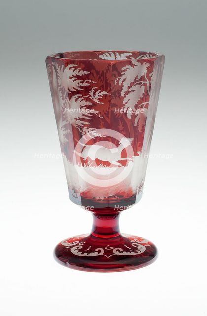 Wine Glass, Bohemia, Mid to late 19th century. Creator: Bohemia Glass.