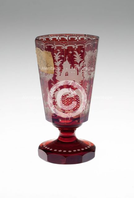 Wine Glass, Bohemia, c. 1850/80. Creator: Bohemia Glass.
