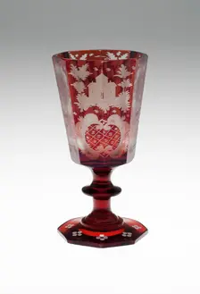 Wine Glass, Bohemia, c. 1850/80. Creator: Bohemia Glass