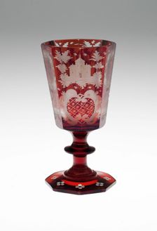 Wine Glass, Bohemia, c. 1850/80. Creator: Bohemia Glass