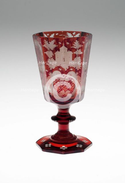 Wine Glass, Bohemia, c. 1850/80. Creator: Bohemia Glass.