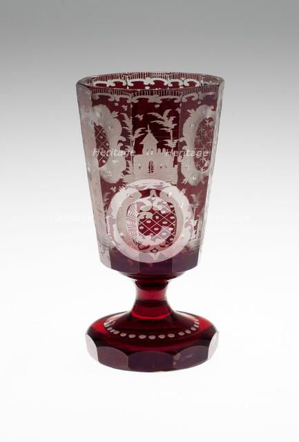 Wine Glass, Bohemia, c. 1850/80. Creator: Bohemia Glass.