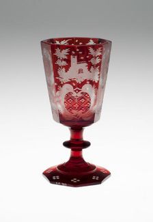 Wine Glass, Bohemia, c. 1850/80. Creator: Bohemia Glass