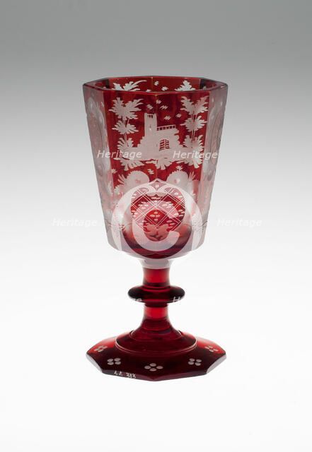 Wine Glass, Bohemia, c. 1850/80. Creator: Bohemia Glass.