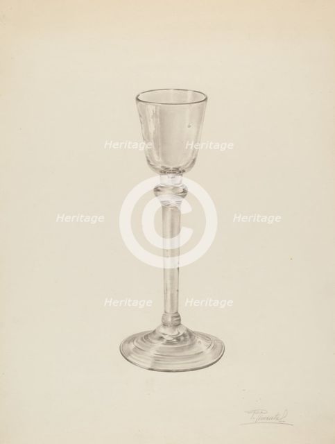 Wine Glass, c. 1939. Creator: Palmyra Pimentel.