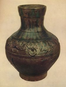 Wine Jar with Hunting Scene in Relief. Han Dynasty, 206 BC - AD 221, (1927). Artists: Edward F Strange, Unknown