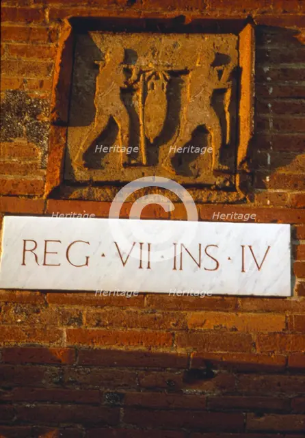 Wine-Merchant's Sign in Pompeii street c1st century. Creator: Unknown.