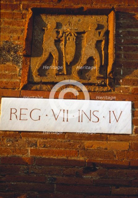 Wine-Merchant's Sign in Pompeii street c1st century. Creator: Unknown.