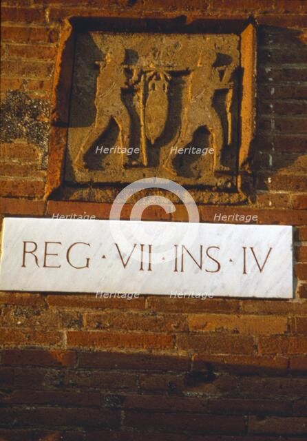 Wine-Merchant's Sign in Pompeii street c1st century. Creator: Unknown.
