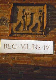 Wine-Merchant's Sign in Pompeii street c1st century. Creator: Unknown