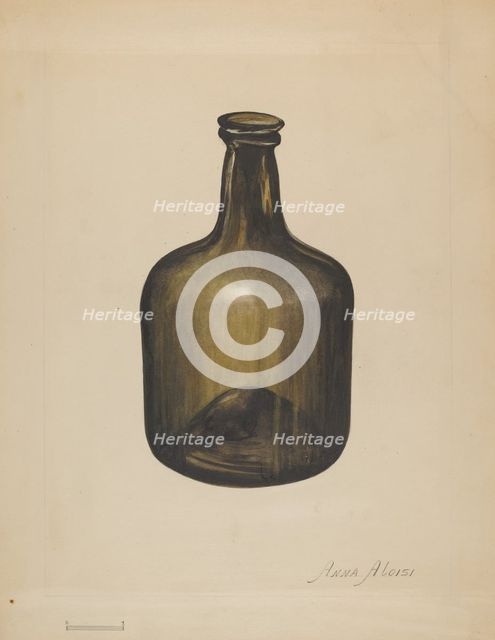Wine or Spirits Bottle, c. 1936. Creator: Anna Aloisi.