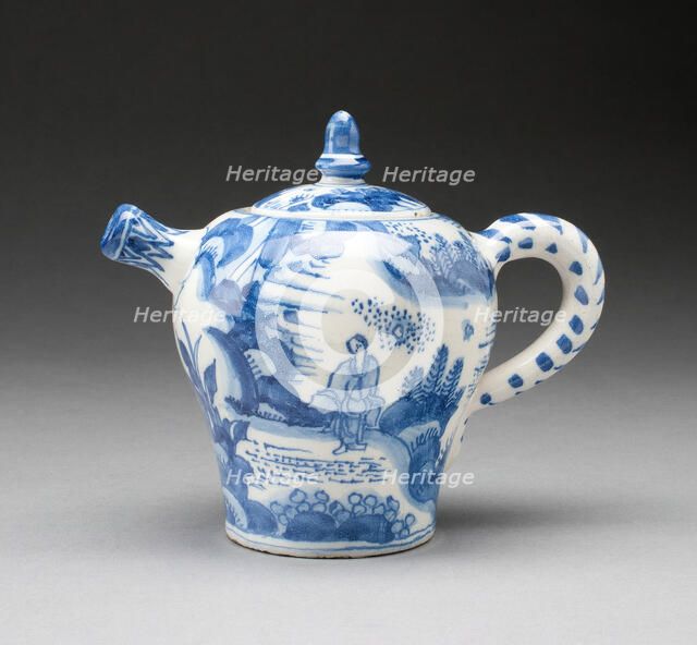 Wine Pot, , c. 1670-c. 1680. Creator: Delftware.