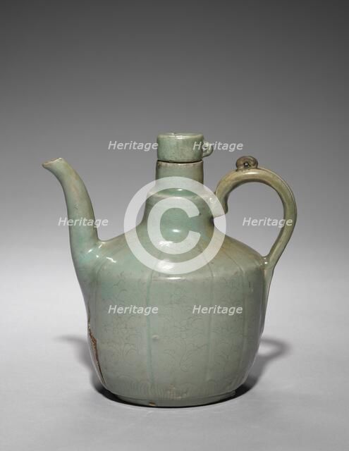 Wine Pot with Incised Chrysanthemum Design, 1100s-1200s. Creator: Unknown.