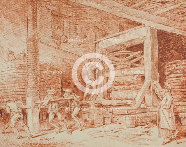Wine Press, c. 1759. Creator: Hubert Robert.