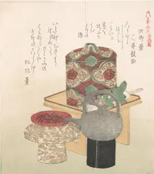 Wine-Set for the New Year Ceremony, 19th century. Creator: Kubo Shunman