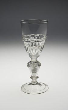 Wineglass Containing Two Uncirculated Charles II Silver Coins Dated 1670 and 1671, , c. 1690-1710. Creator: Unknown