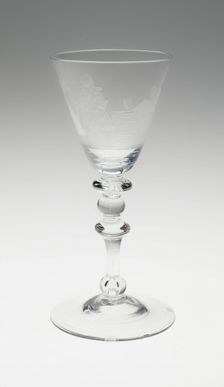 Wineglass with Tribunal Scene, Netherlands, 1750/1800. Creator: Unknown