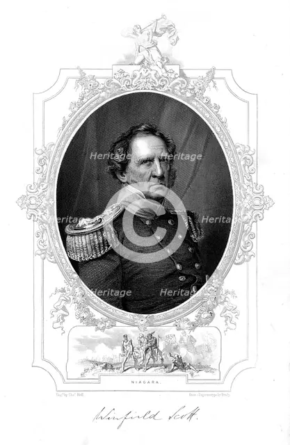 Winfield Scott, 19th century American soldier. Artist: Unknown
