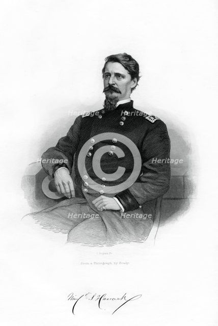 Winfield Scott Hancock , Union general, 1862-1867.Artist: J Rogers