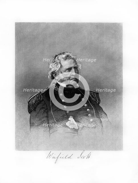 Winfield Scott, United States Army general, diplomat, and presidential candidate, (1872). Artist: Unknown