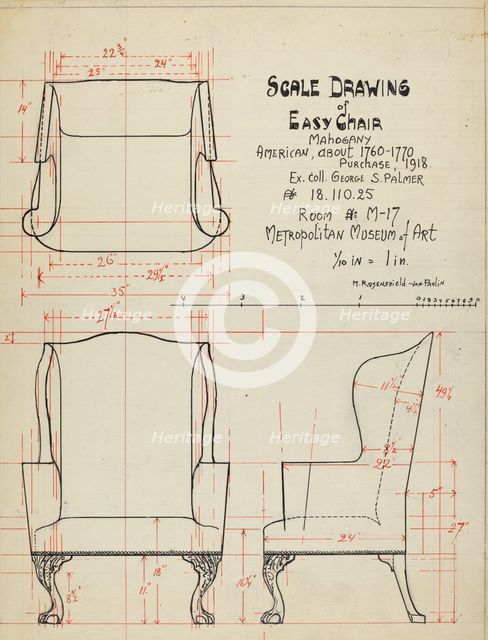 Wing Chair, c. 1936. Creator: M. Rosenshield-von-Paulin.
