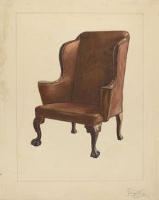 Wing Chair, c. 1940. Creator: Rolland Livingstone