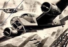 Wing Commander H I Edwards, RAF: aircraft in bombing raid, between 1939 and 1946. Creators: Central Office of Information, Reginald Mount