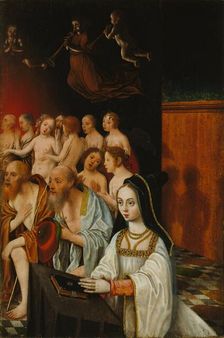 Wing of a Diptych with the Souls of the Just and a Donor, 1520. Creator: Jan Mostaert