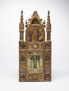 Wing of a Reliquary Diptych with the Crucifixion and Saints, c1355-1370. Creator: Tommaso da Modena