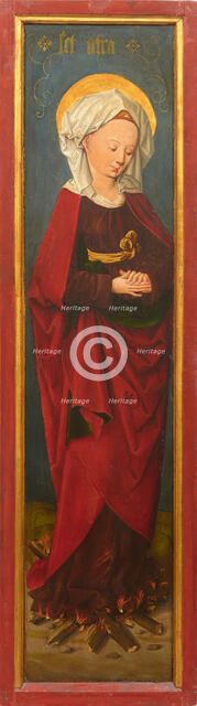 Wing of a triptych: Saint Afra at the stake, c. 1497. Creator: Master of Augsburg (active ca 1497).