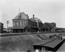 Winona C. & N. W. Ry. [Chicago and North Western Railway] Station, between 1880 and 1899. Creator: Unknown