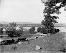 Winona from bluffs west of city, between 1880 and 1899. Creator: Unknown