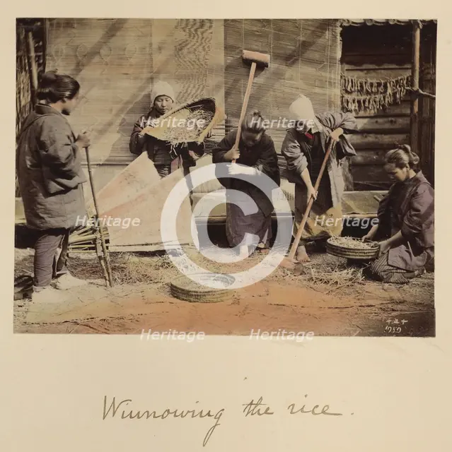 Winnowing the rice, about 1873-1883. Creator: Shinichi Suzuki I.