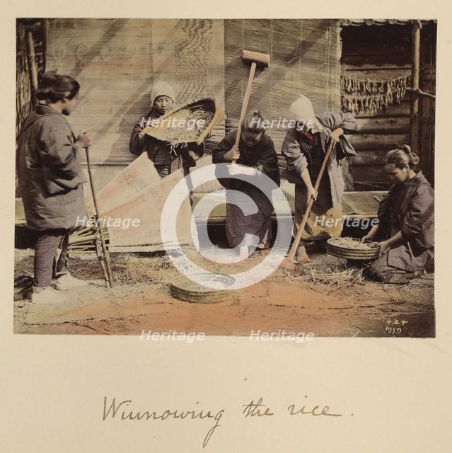 Winnowing the rice, about 1873-1883. Creator: Shinichi Suzuki I.