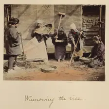 Winnowing the rice, about 1873-1883. Creator: Shinichi Suzuki I