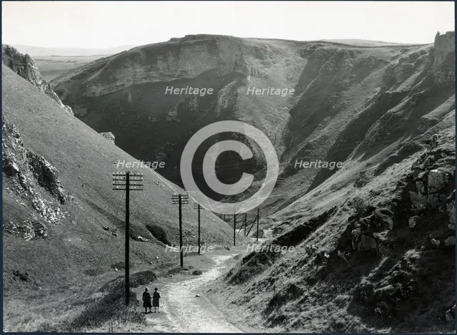Winnats Pass, Castleton, High Peak, Derbyshire, 1930s. Creator: J Dixon Scott.