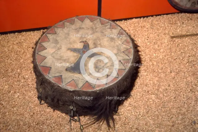 Winnebago Tribe, North American Indian Double headed Drum. Artist: Unknown.