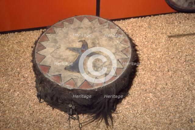 Winnebago Tribe, North American Indian Double headed Drum. Artist: Unknown.