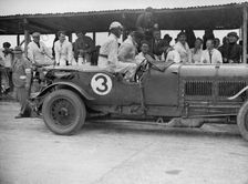 Winning Bentley of Jack Dunfee and Woolf Barnato, BARC 6-Hour Race, Brooklands, Surrey, 1929, Artist: Bill Brunell