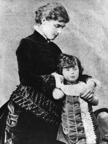 Winston Churchill (1874-1965) with his mother, Lady Randolph Churchill (1854-1921), 1870s
