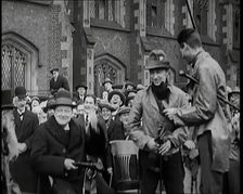 Winston Churchill, Chancellor of the Exchequer, Being Presented With an Irish Cap in Front..., 1926. Creator: British Pathe Ltd