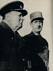 Winston Churchill and General De Gaulle June 1940, (1945). Creator: Unknown