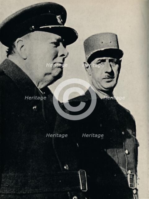 'Winston Churchill and General De Gaulle', June 1940, (1945). Creator: Unknown.